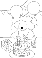 A coloring page of spot the dog